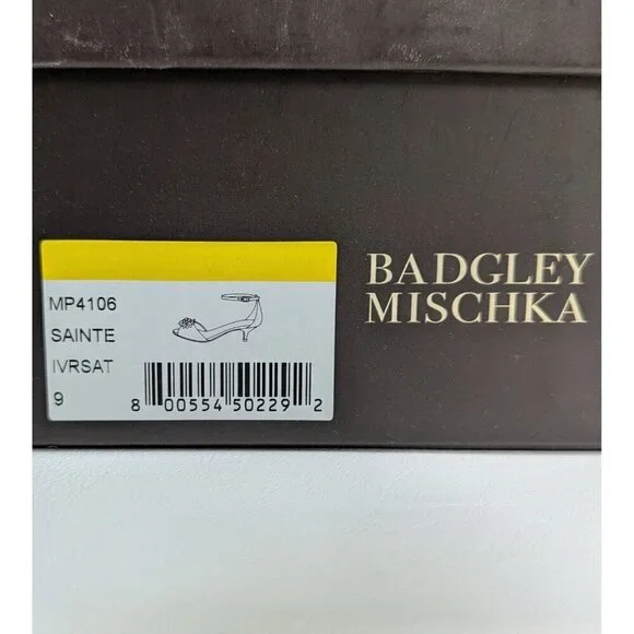 Badgely Mischka Sainte Crystal Embellished Formal Wedding Shoes Size 9 With Box - Picture 3 of 11